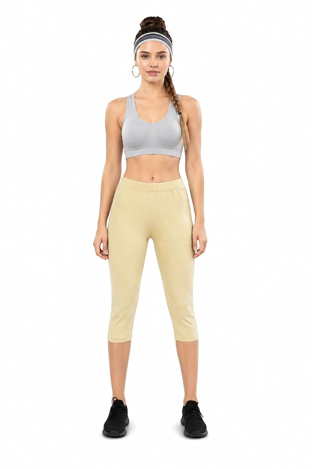 TRASA Women's Stretch Cotton Capri Leggings - Image 47