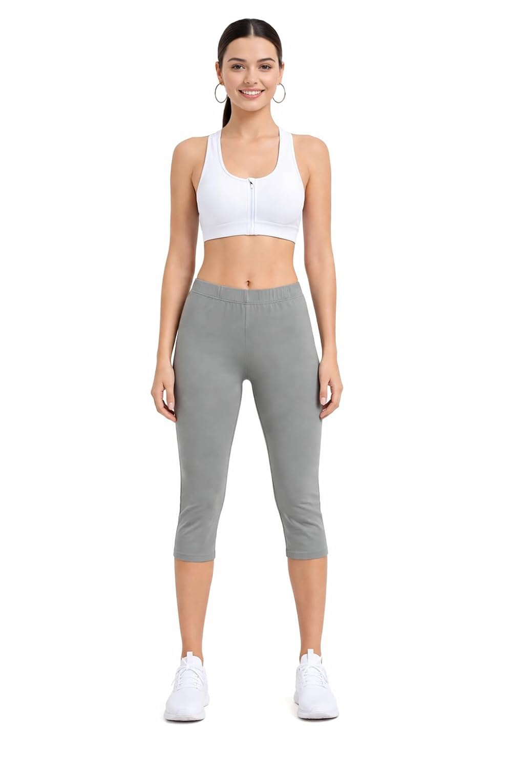 TRASA Women's Stretch Cotton Capri Leggings - Image 53