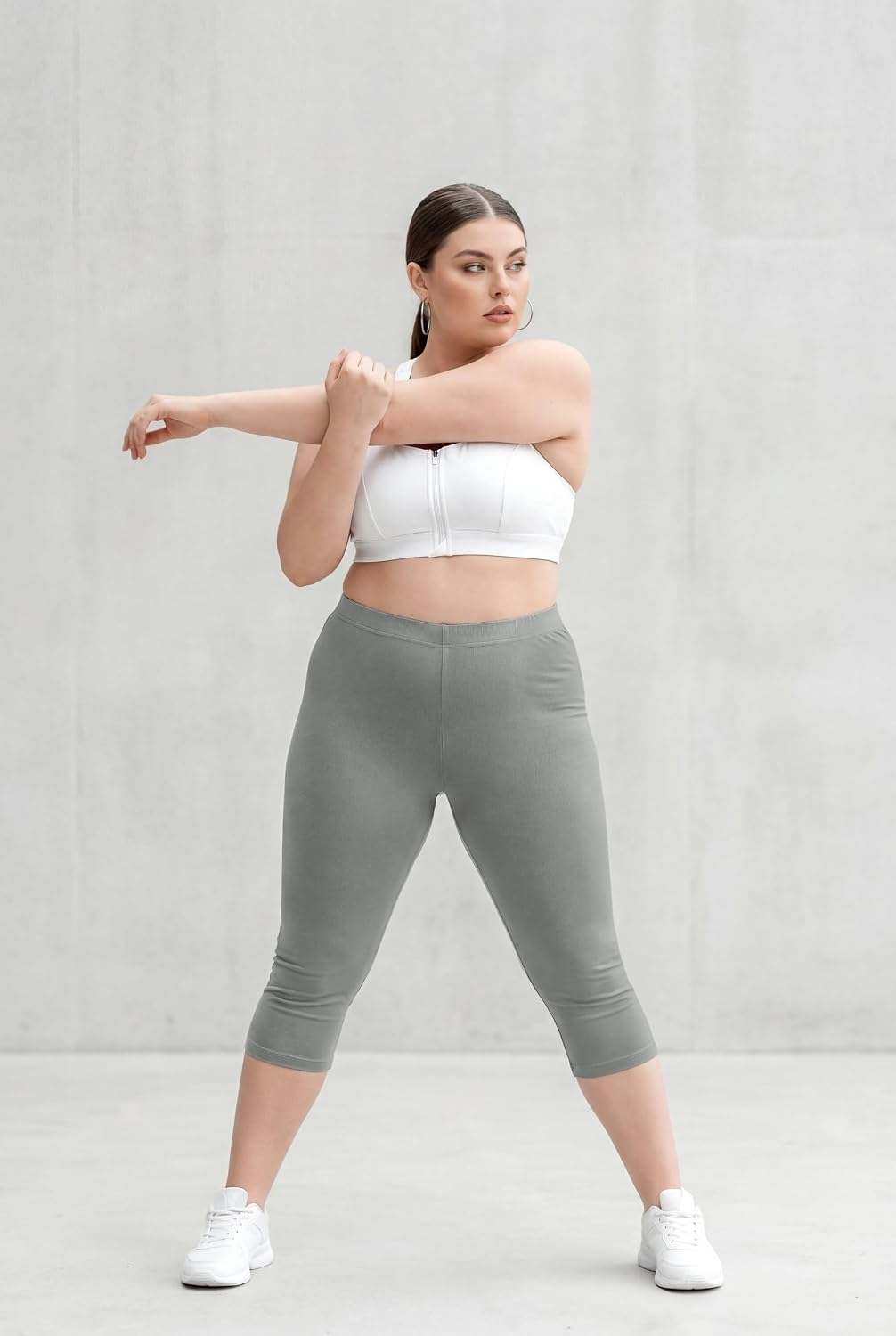TRASA Women's Stretch Cotton Capri Leggings - Image 58
