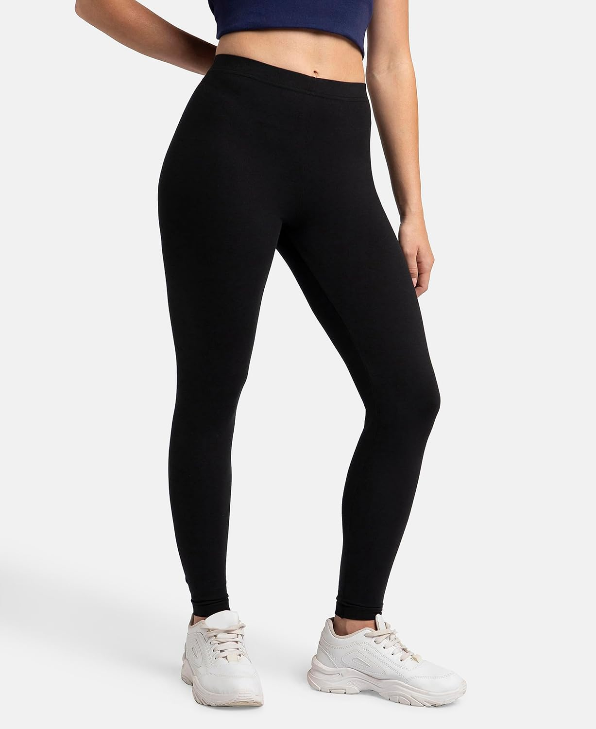 Jockey AW87 Women's Cotton-Elastane Stretch Leggings - Image 2