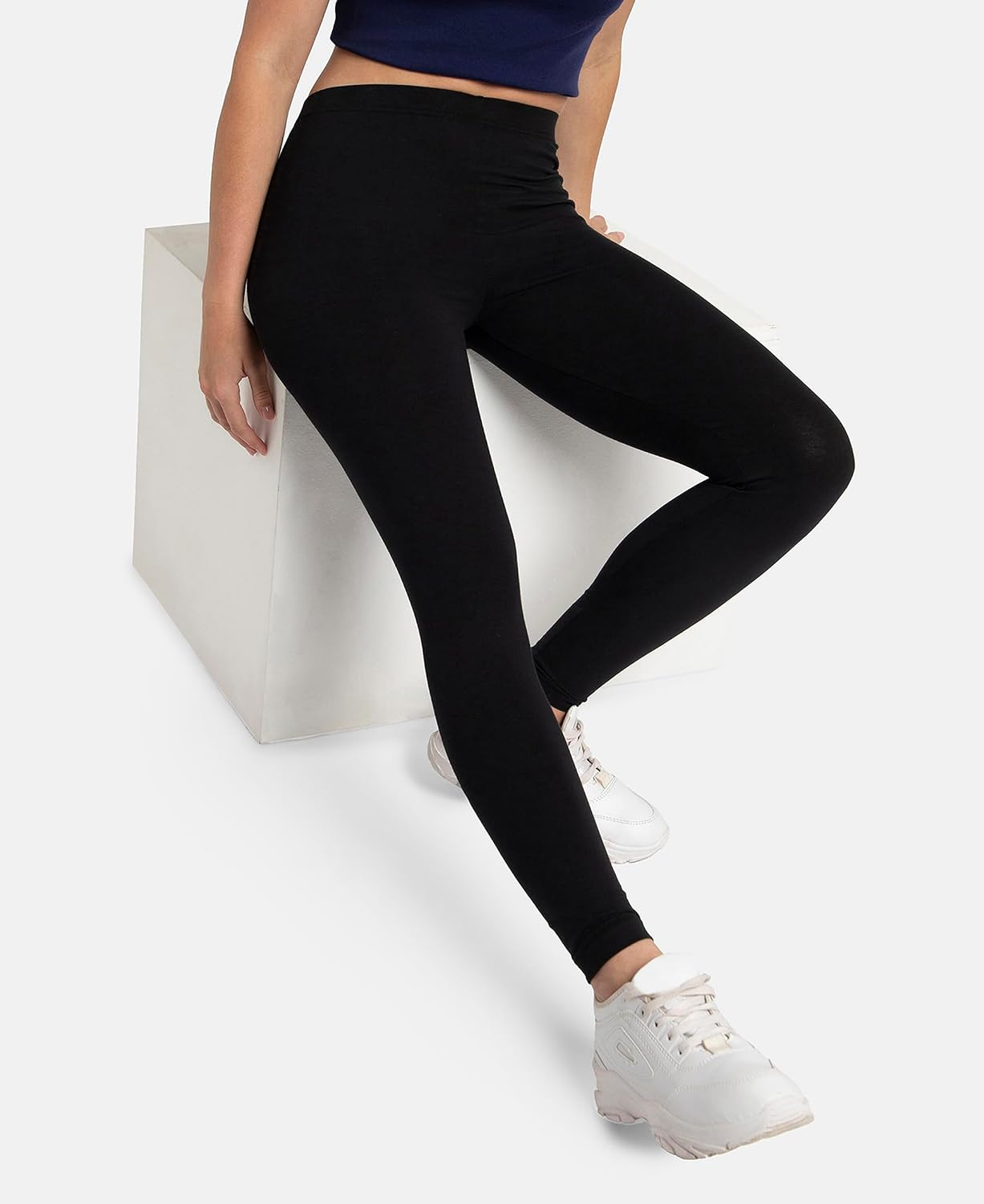 Jockey AW87 Women's Cotton-Elastane Stretch Leggings - Image 5