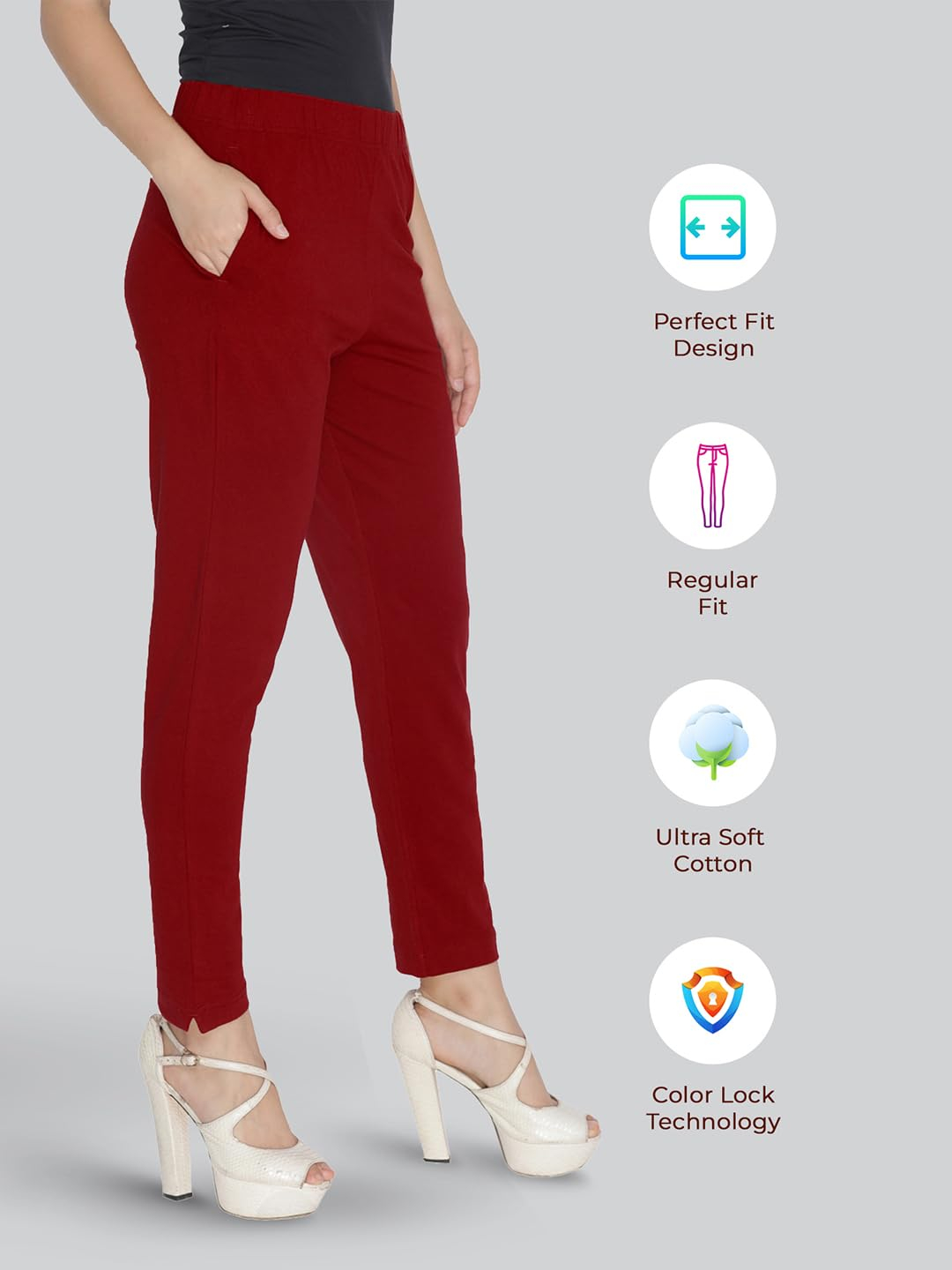 Lyra Women's Regular-Fit Cotton-Spandex Pants - Image 92