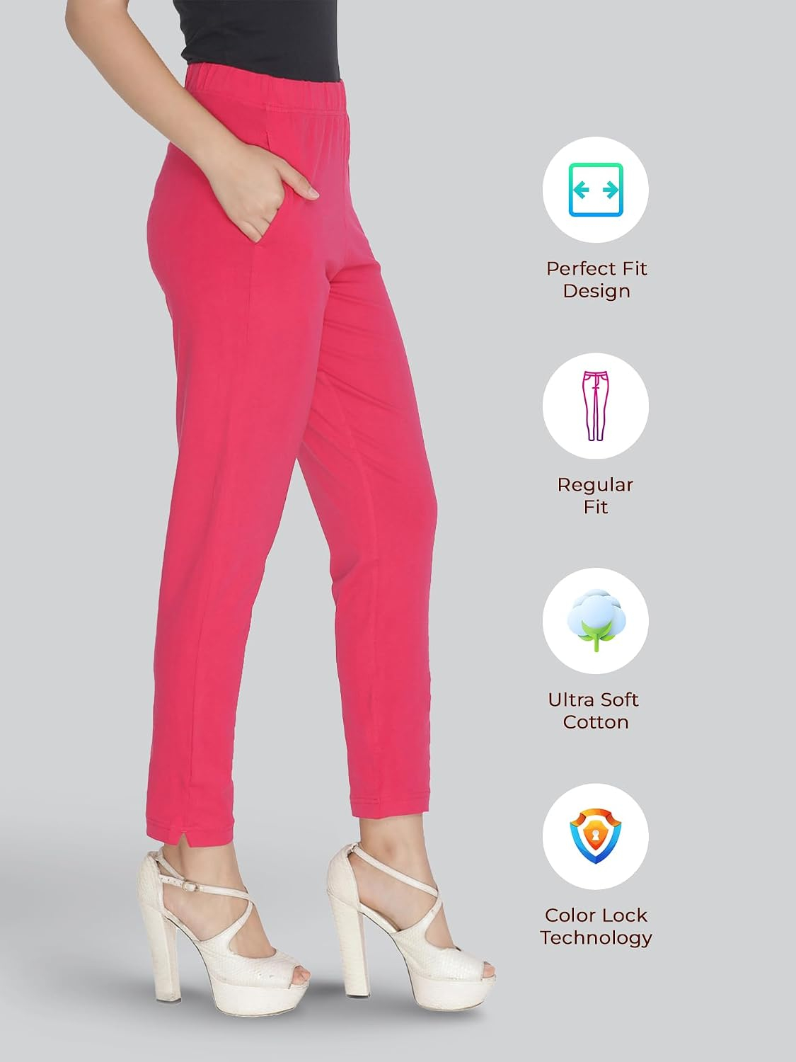 Lyra Women's Regular-Fit Cotton-Spandex Pants - Image 97