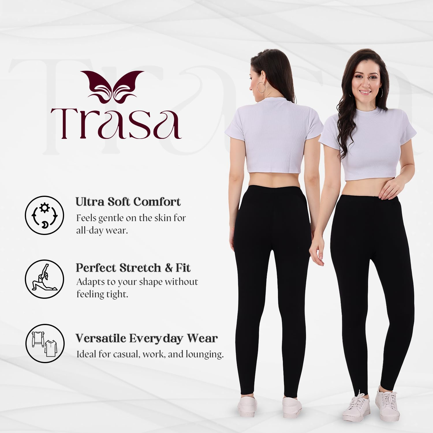 TRASA Women's Skinny-Fit Ankle Leggings - Image 2