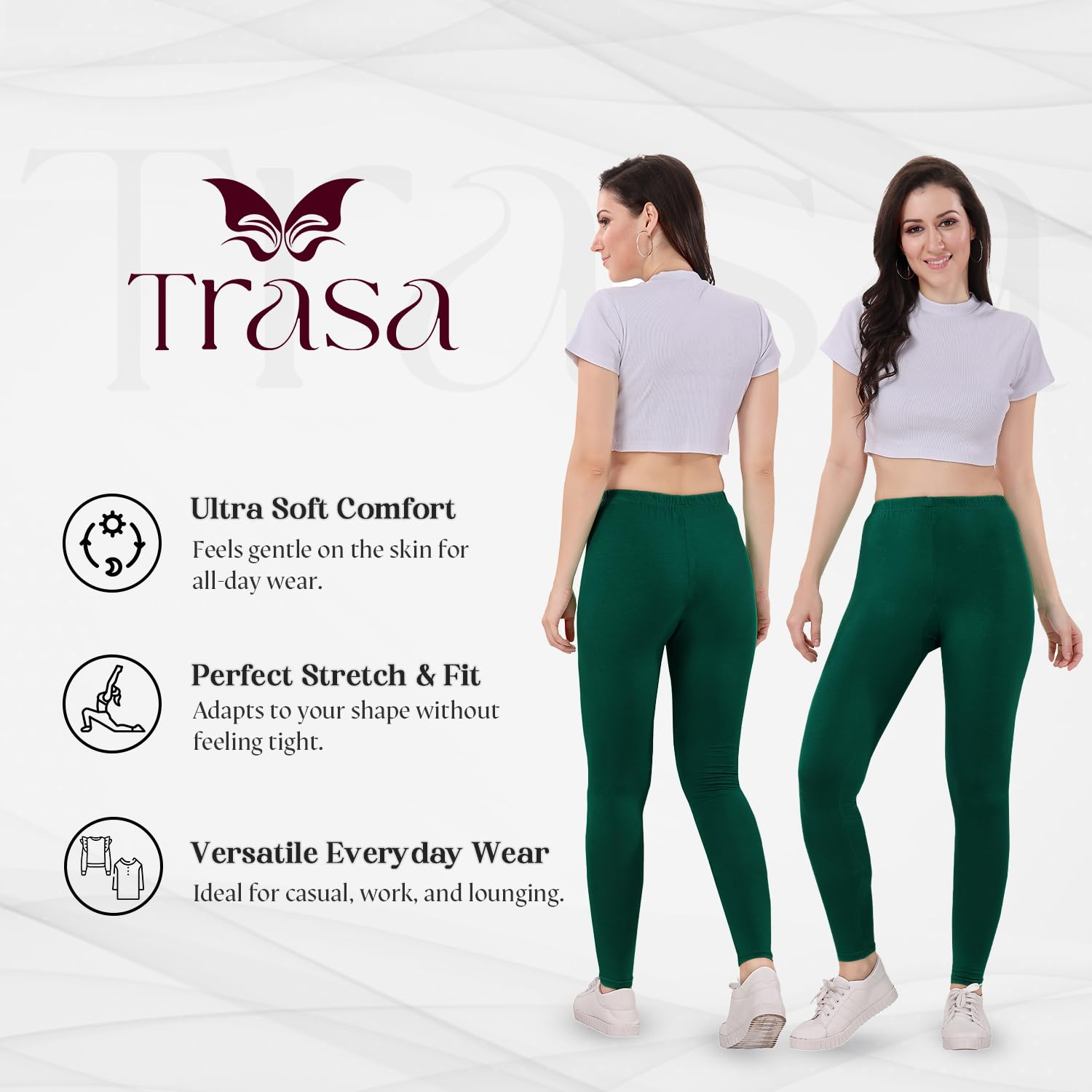 TRASA Women's Skinny-Fit Ankle Leggings - Image 37