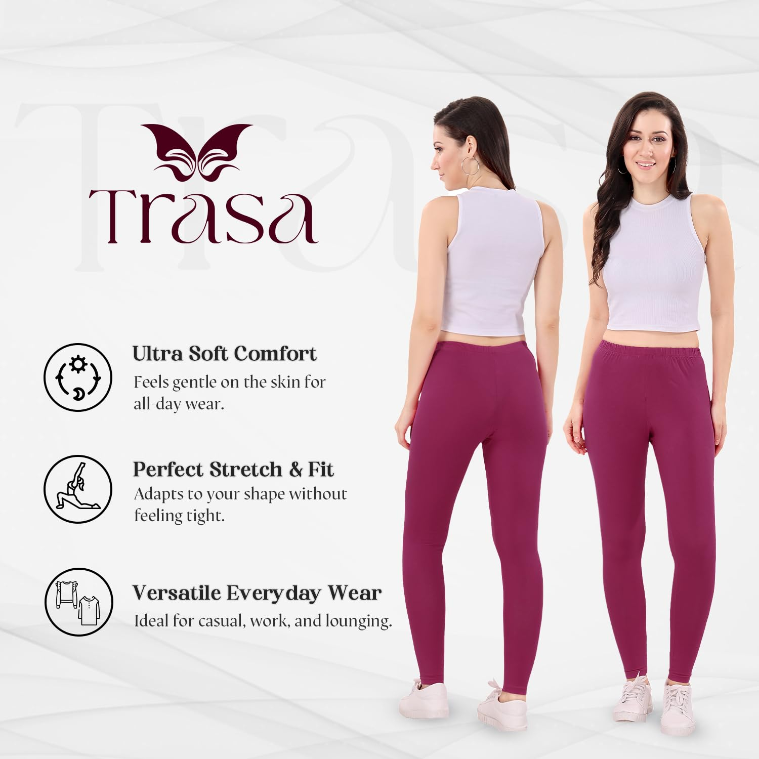 TRASA Women's Skinny-Fit Ankle Leggings - Image 46