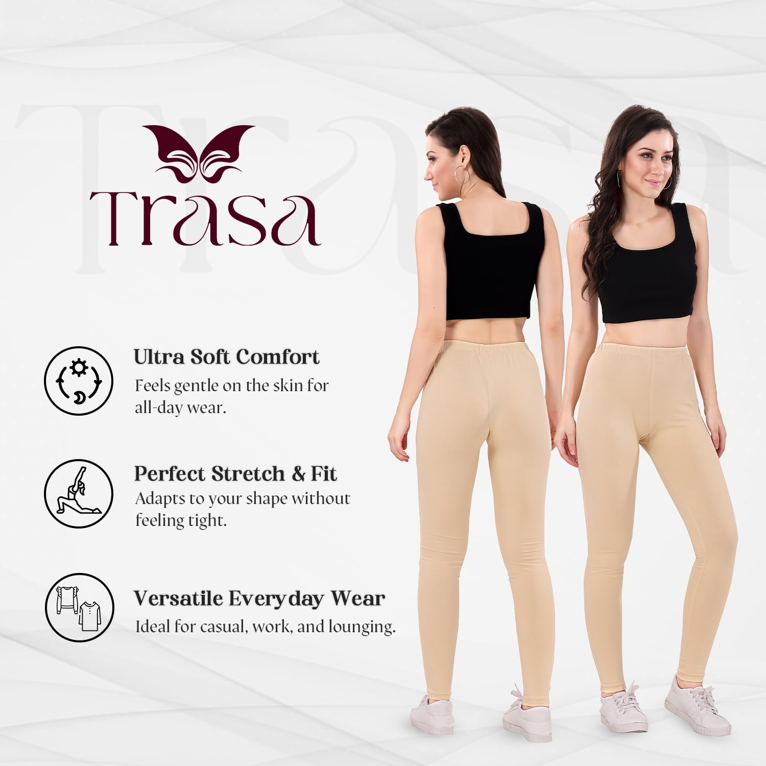TRASA Women's Skinny-Fit Ankle Leggings - Image 55