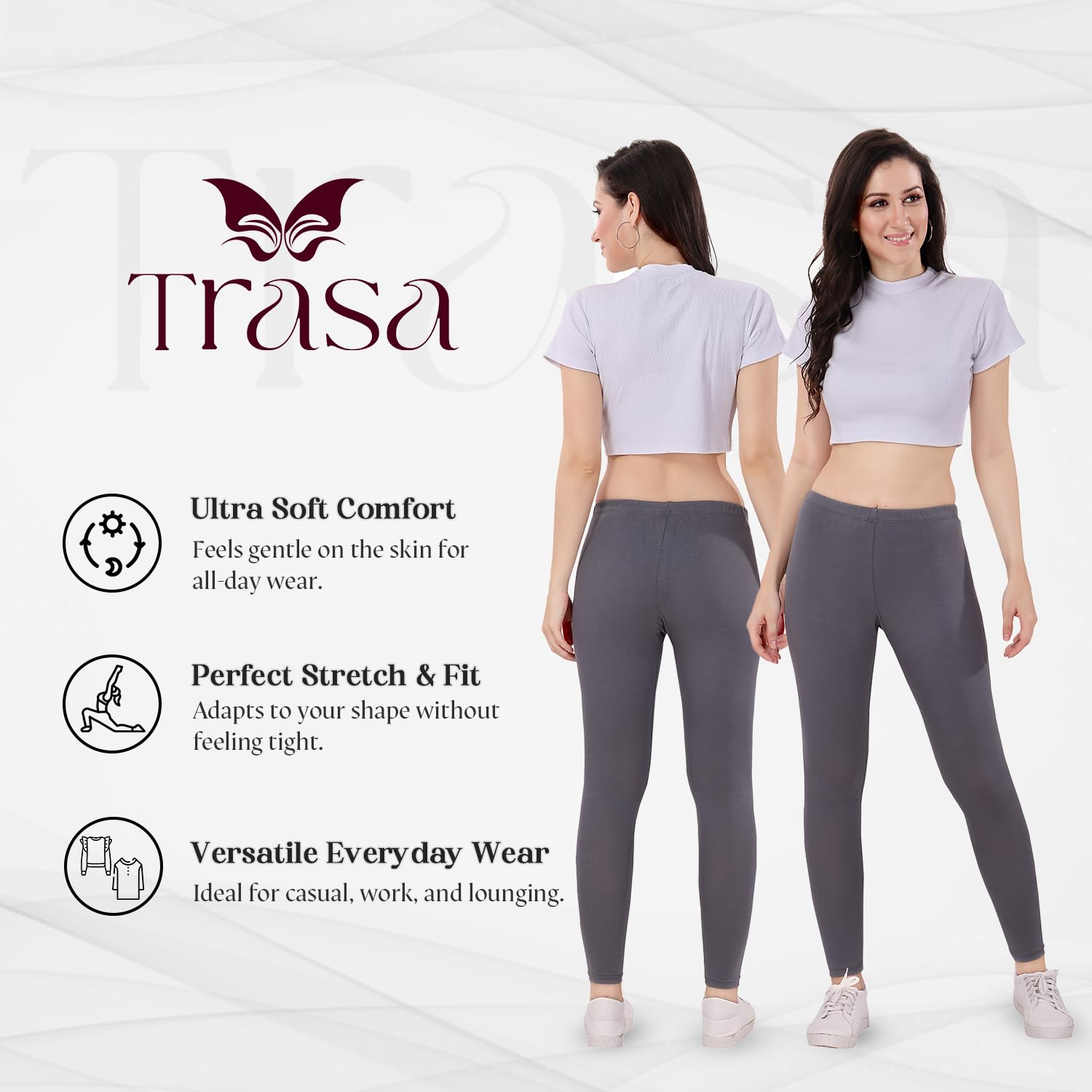 TRASA Women's Skinny-Fit Ankle Leggings - Image 63
