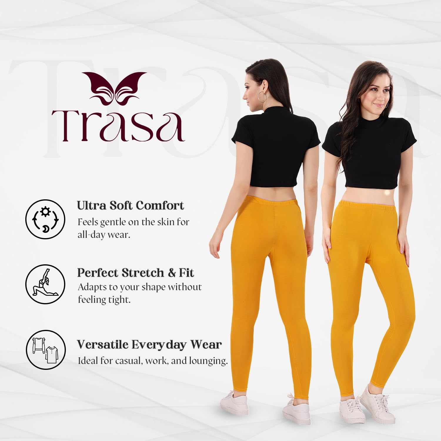 TRASA Women's Skinny-Fit Ankle Leggings - Image 72