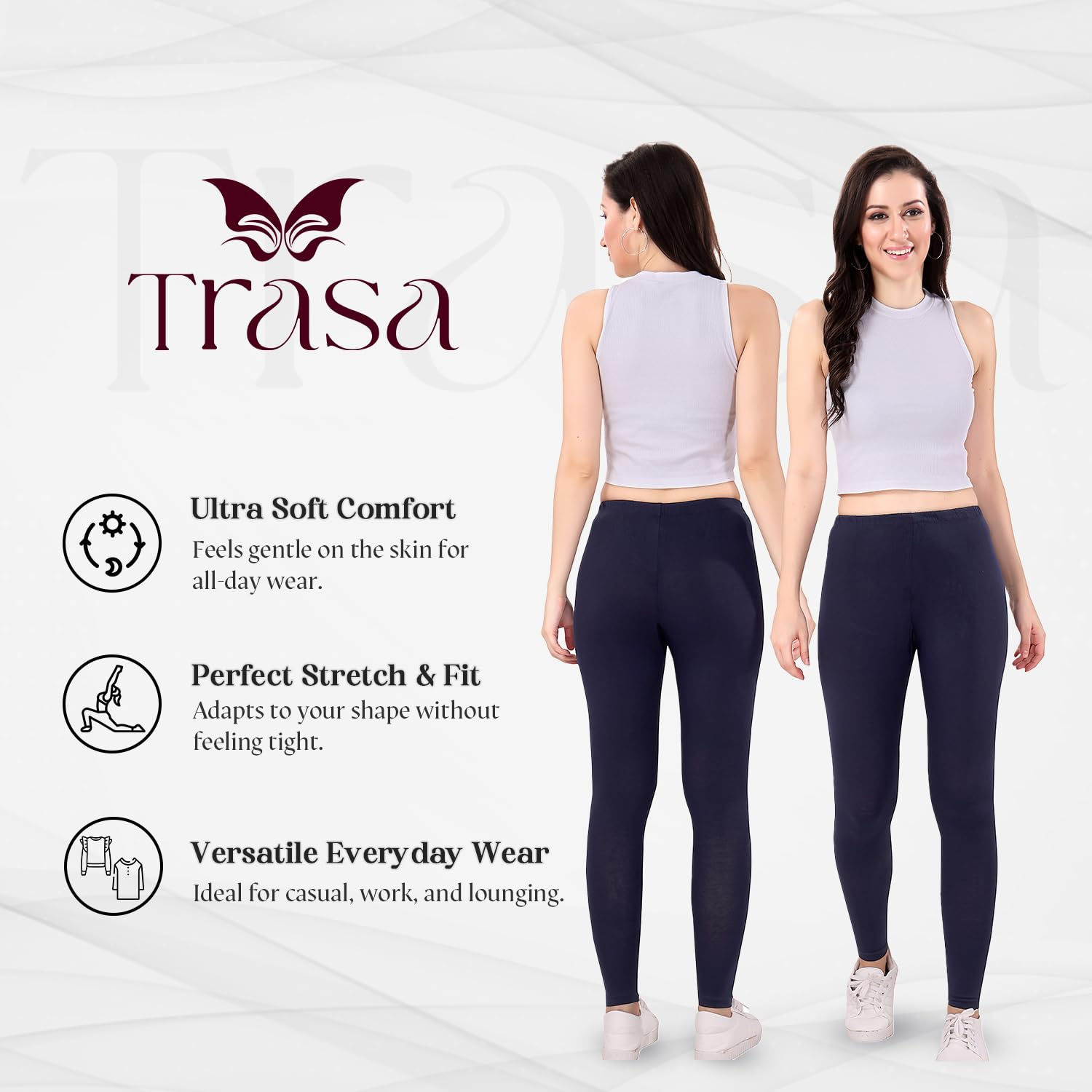 TRASA Women's Skinny-Fit Ankle Leggings - Image 80