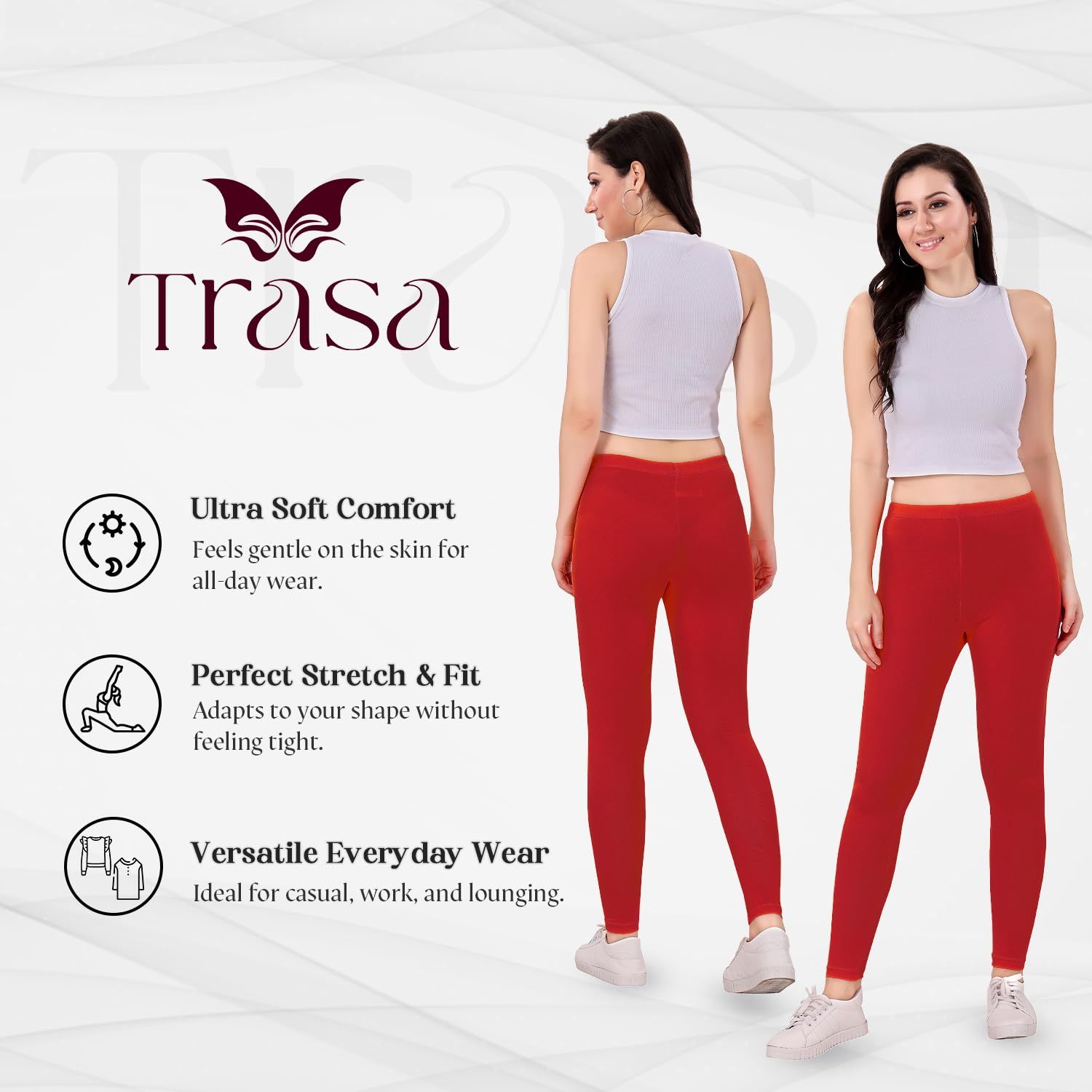 TRASA Women's Skinny-Fit Ankle Leggings - Image 98