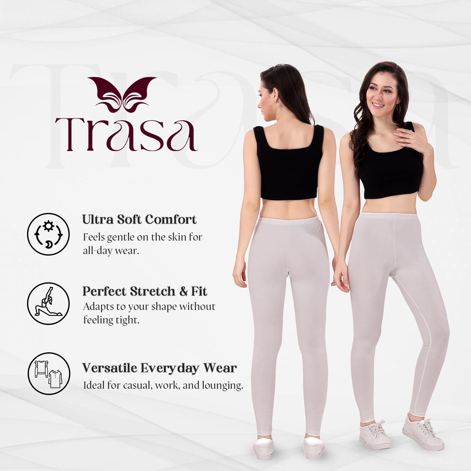 TRASA Women's Skinny-Fit Ankle Leggings - Image 158