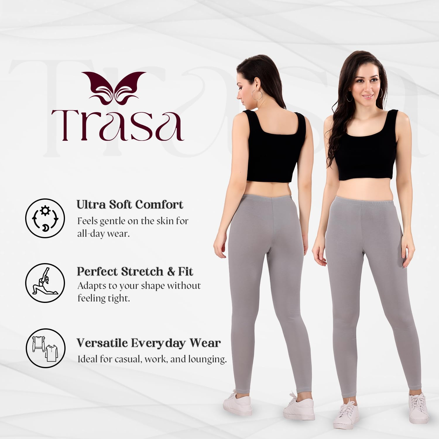 TRASA Women's Skinny-Fit Ankle Leggings - Image 175