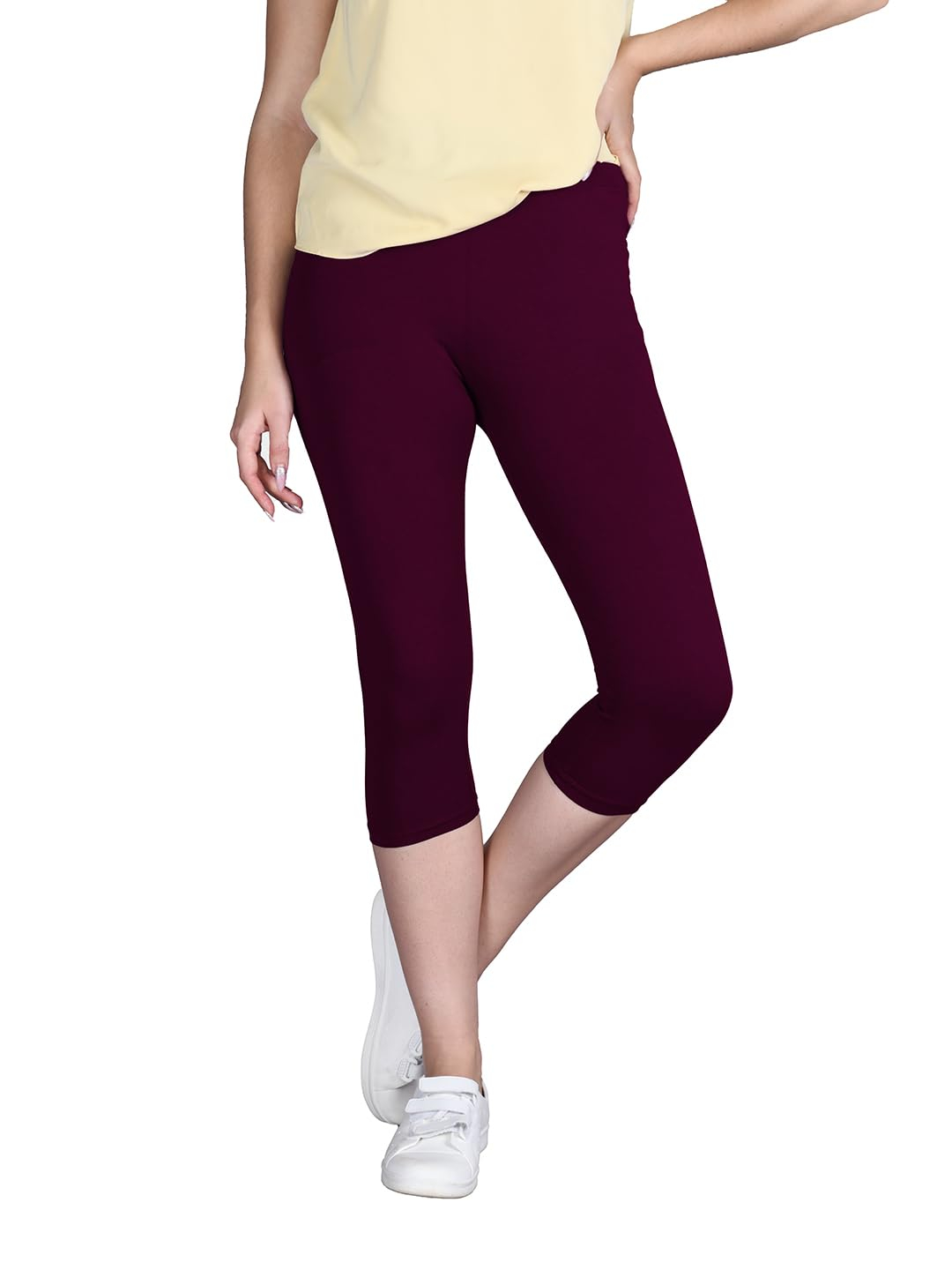 Lyra Women's High-Rise Cotton Capri Leggings - Image 2