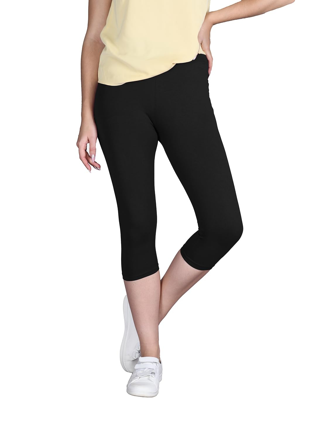 Lyra Women's High-Rise Cotton Capri Leggings - Image 41
