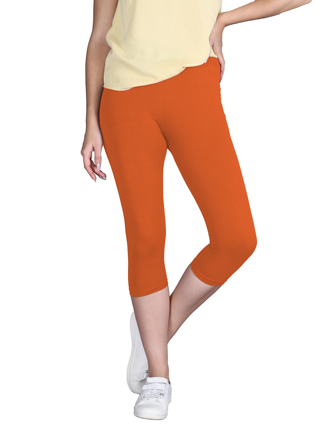 Lyra Women's High-Rise Cotton Capri Leggings - Image 48