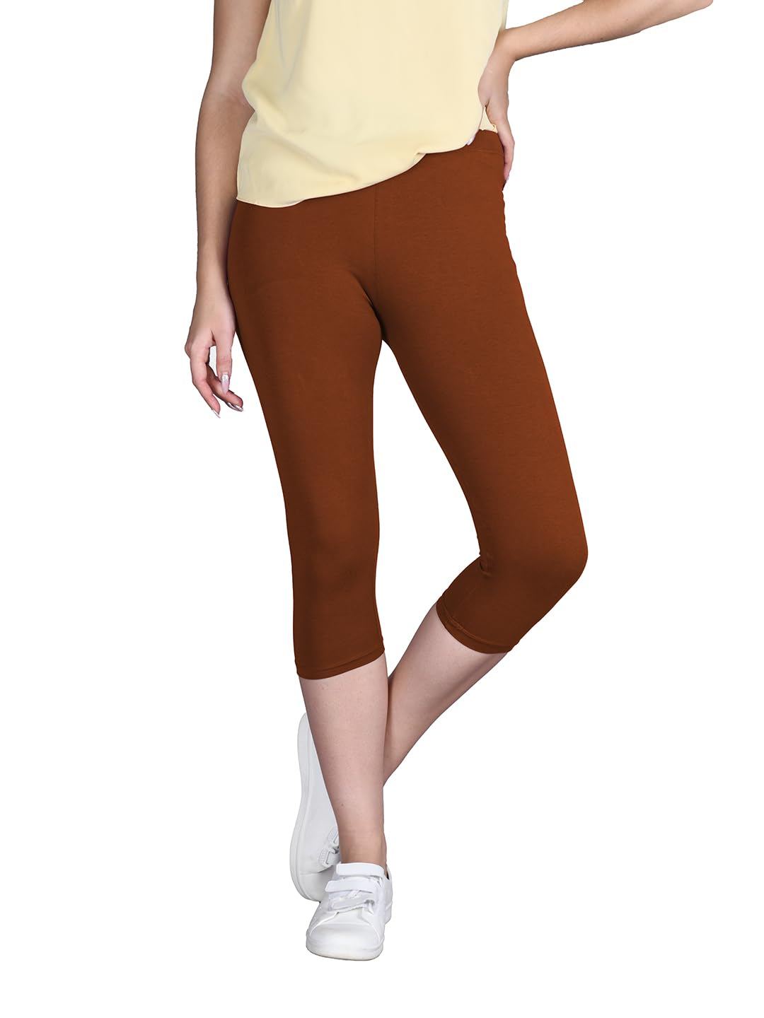 Lyra Women's High-Rise Cotton Capri Leggings - Image 56
