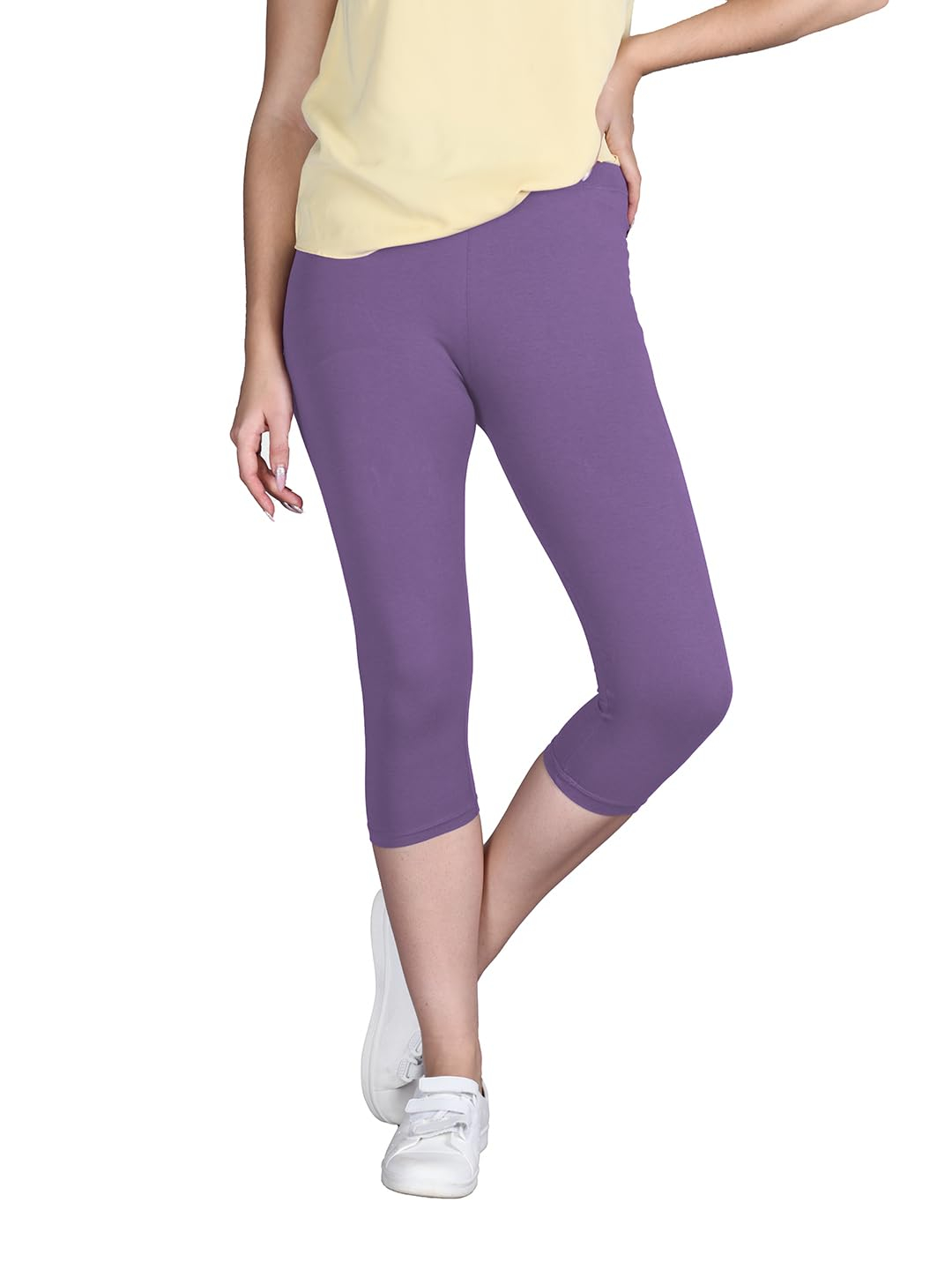 Lyra Women's High-Rise Cotton Capri Leggings - Image 62