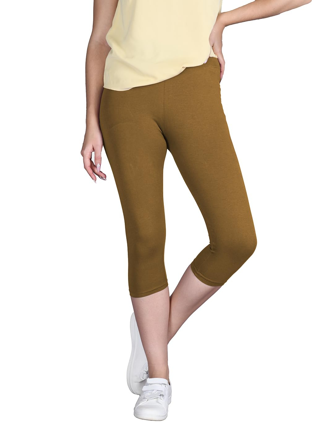 Lyra Women's High-Rise Cotton Capri Leggings - Image 73