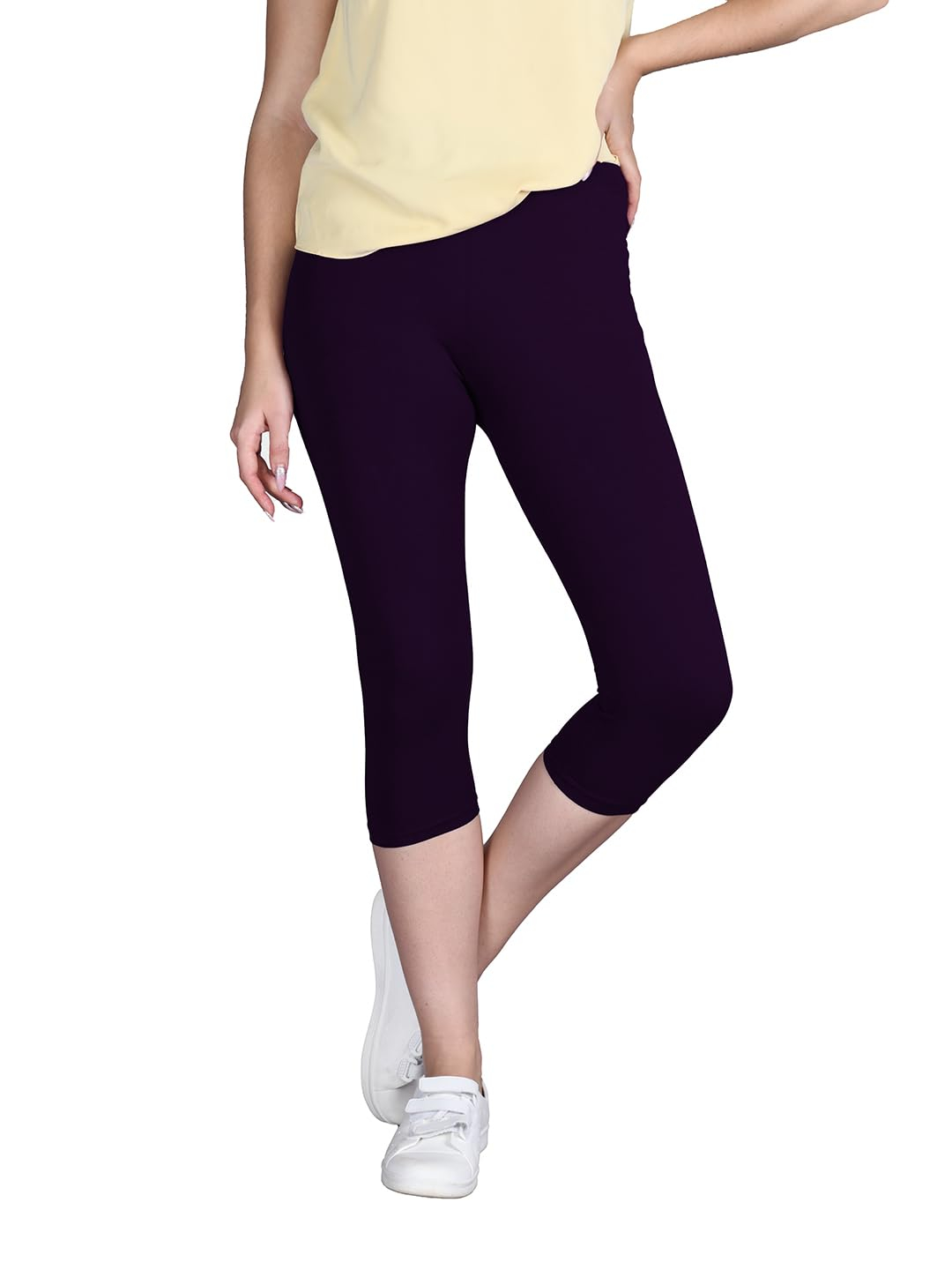Lyra Women's High-Rise Cotton Capri Leggings - Image 78