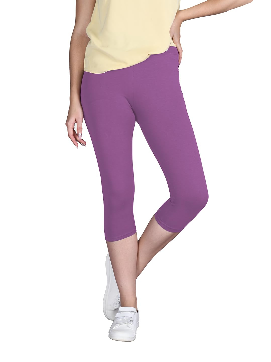 Lyra Women's High-Rise Cotton Capri Leggings - Image 79