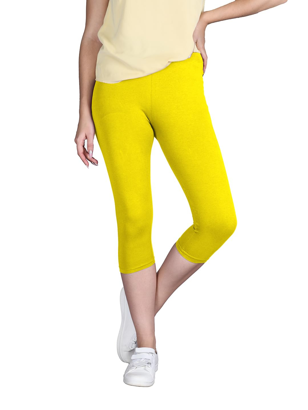 Lyra Women's High-Rise Cotton Capri Leggings - Image 80