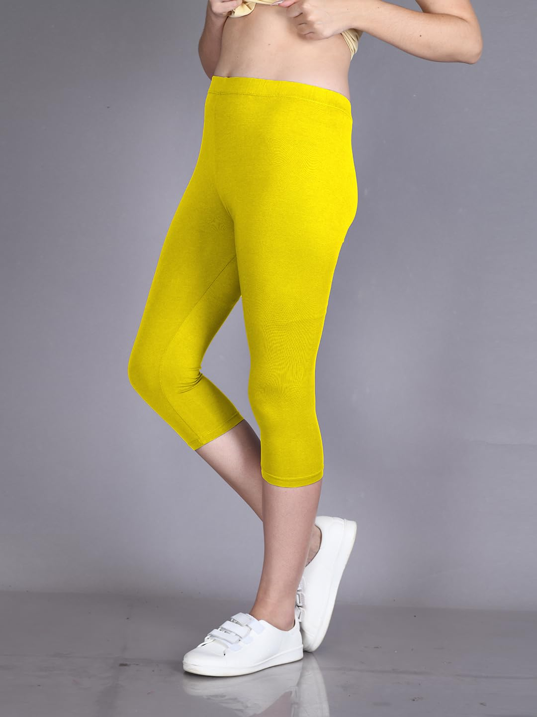 Lyra Women's High-Rise Cotton Capri Leggings - Image 82