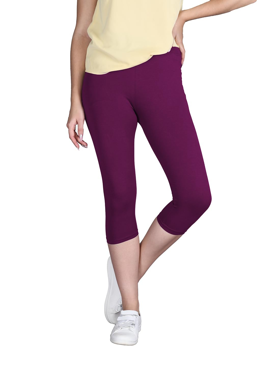 Lyra Women's High-Rise Cotton Capri Leggings - Image 98