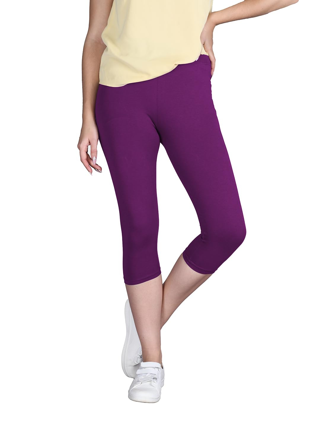 Lyra Women's High-Rise Cotton Capri Leggings - Image 99