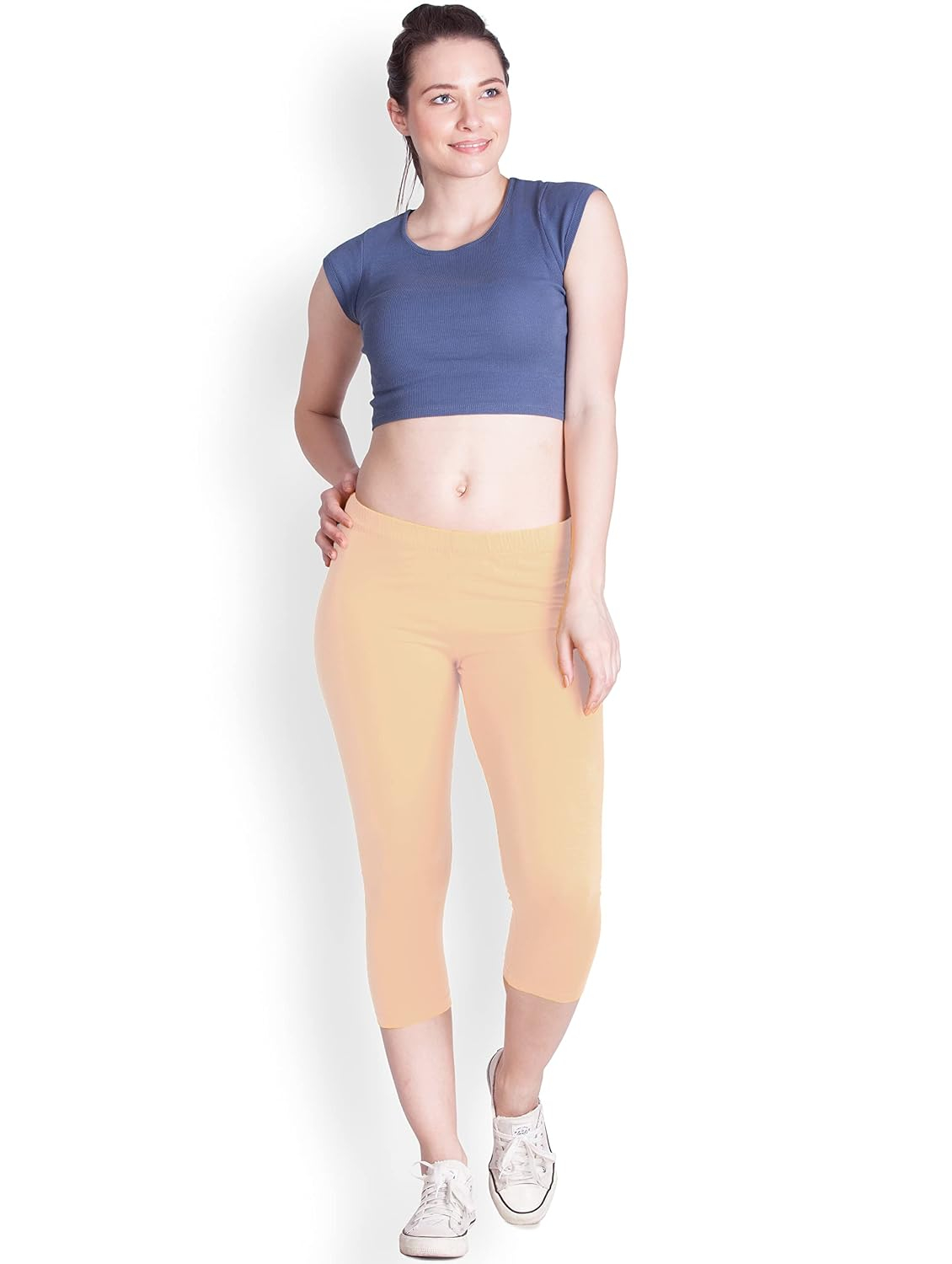 Lyra Women's High-Rise Cotton Capri Leggings - Image 105