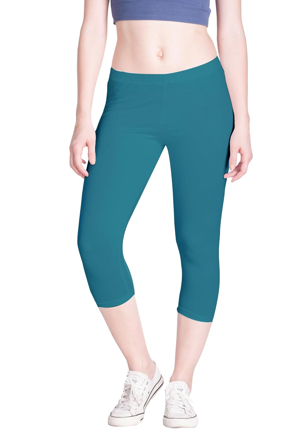 Lyra Women's High-Rise Cotton Capri Leggings - Image 117