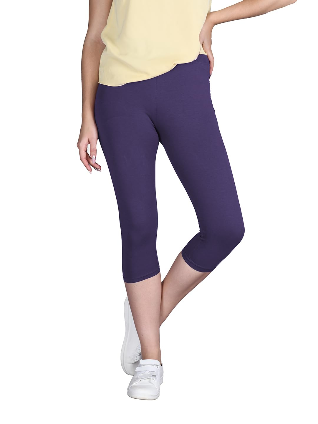 Lyra Women's High-Rise Cotton Capri Leggings - Image 123