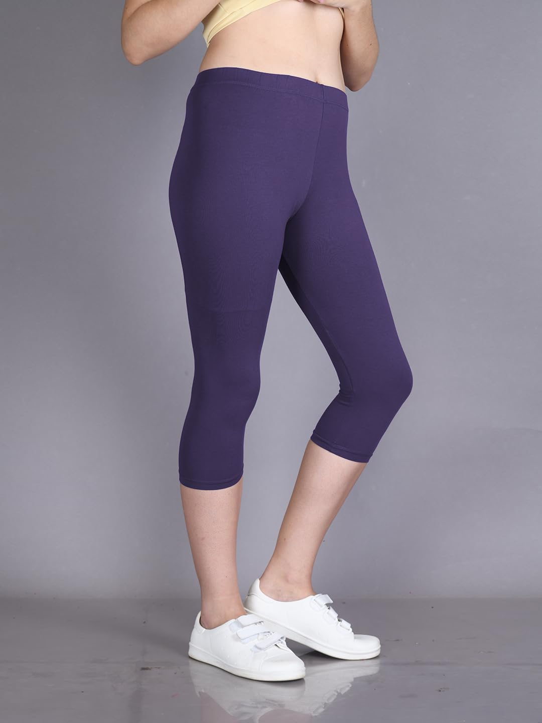 Lyra Women's High-Rise Cotton Capri Leggings - Image 126