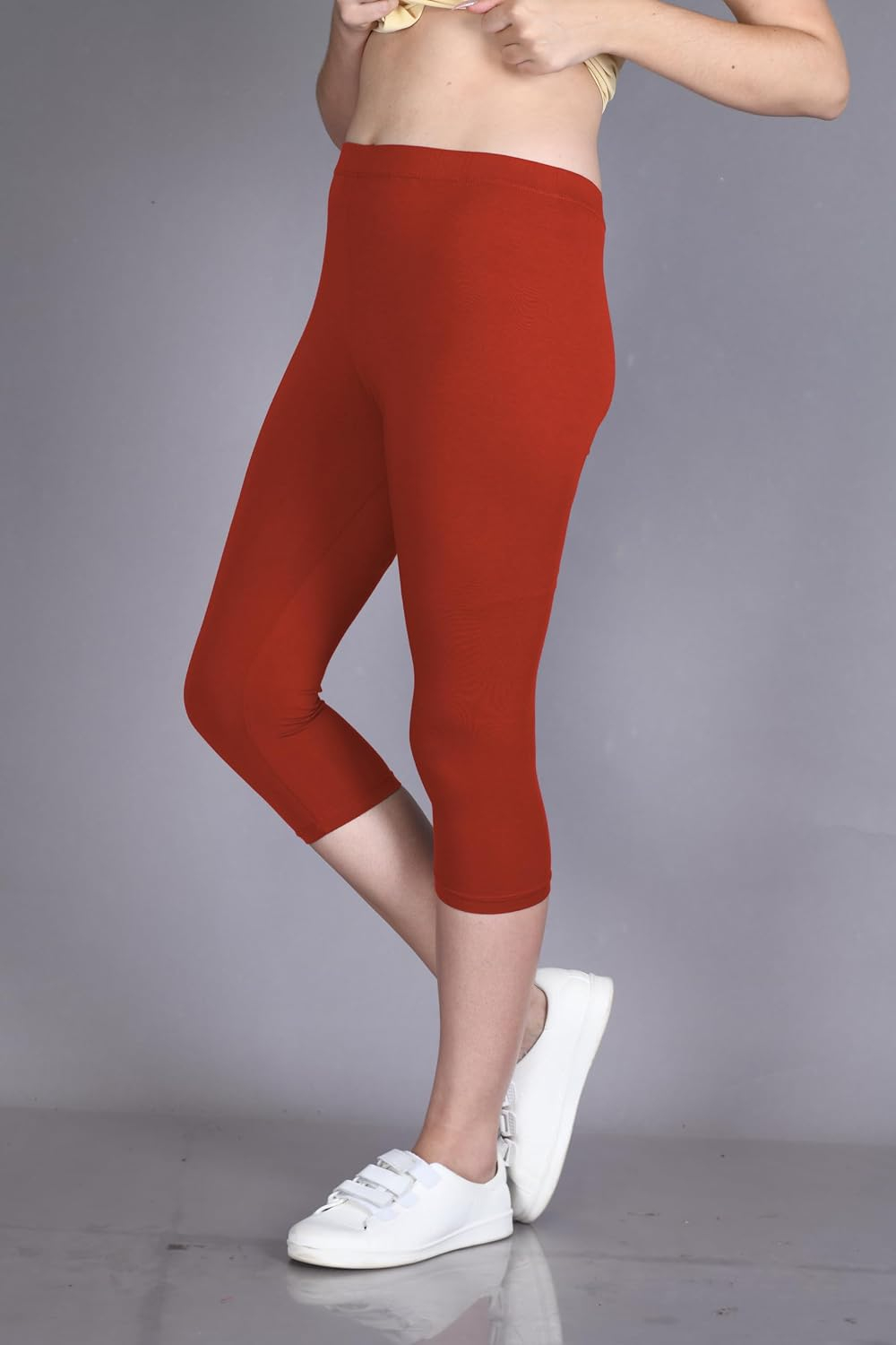 Lyra Women's High-Rise Cotton Capri Leggings - Image 131