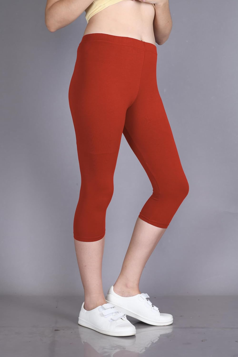 Lyra Women's High-Rise Cotton Capri Leggings - Image 132
