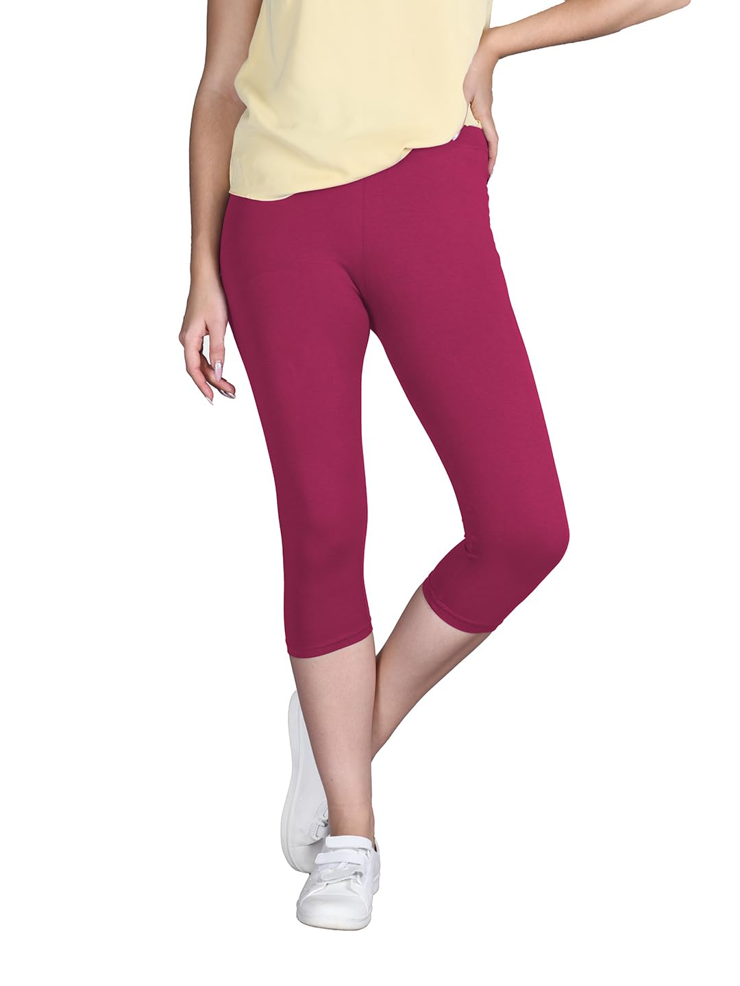 Lyra Women's High-Rise Cotton Capri Leggings - Image 135