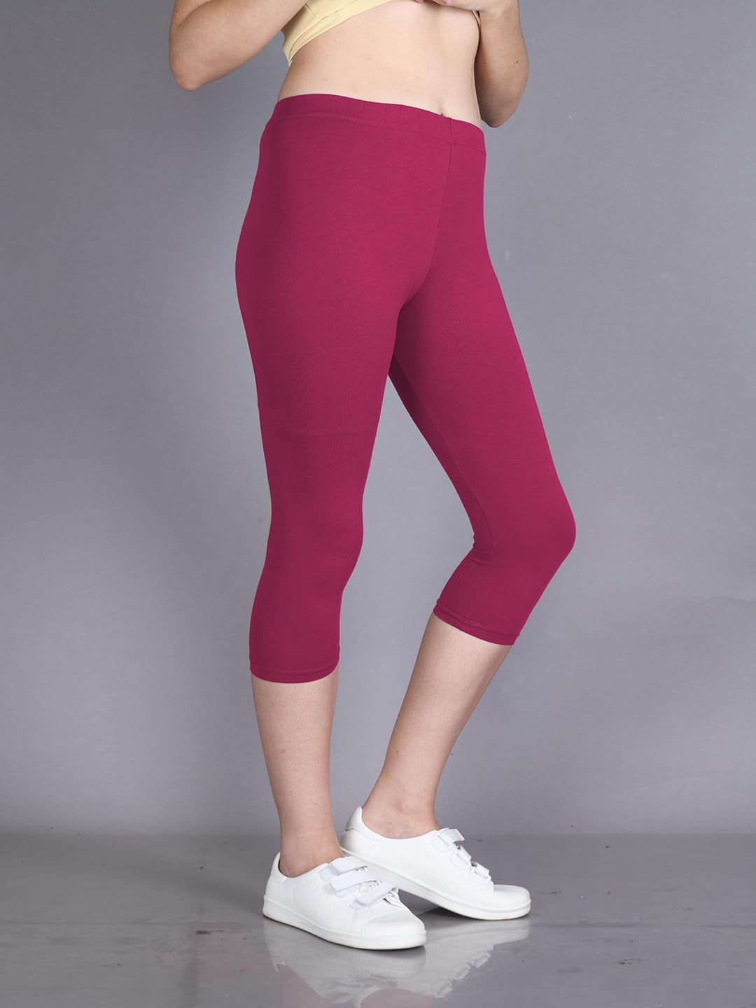 Lyra Women's High-Rise Cotton Capri Leggings - Image 138