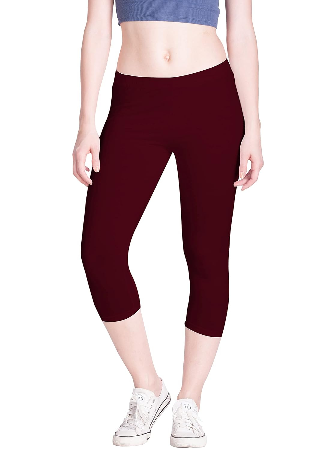 Lyra Women's High-Rise Cotton Capri Leggings - Image 147