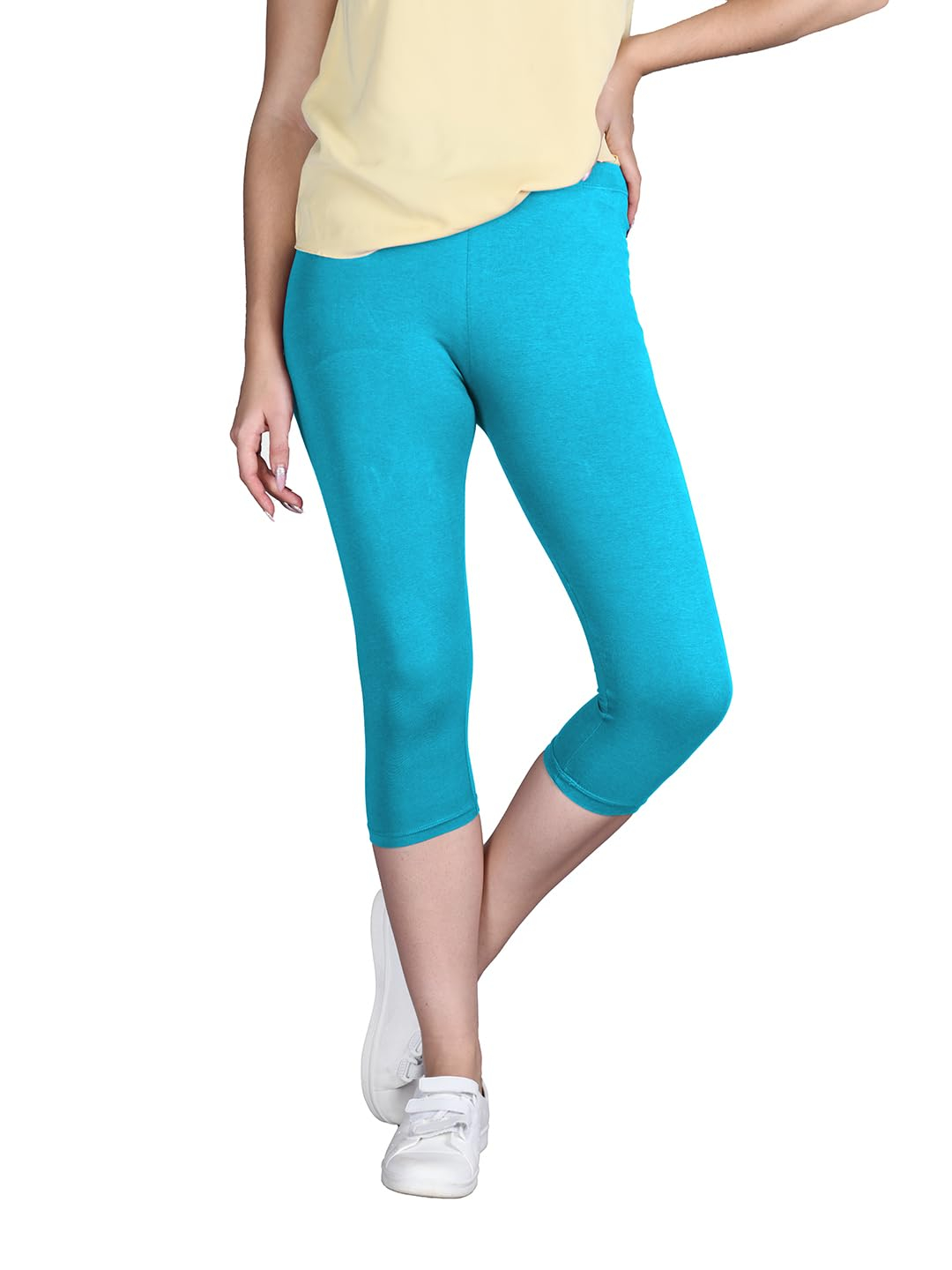 Lyra Women's High-Rise Cotton Capri Leggings - Image 155