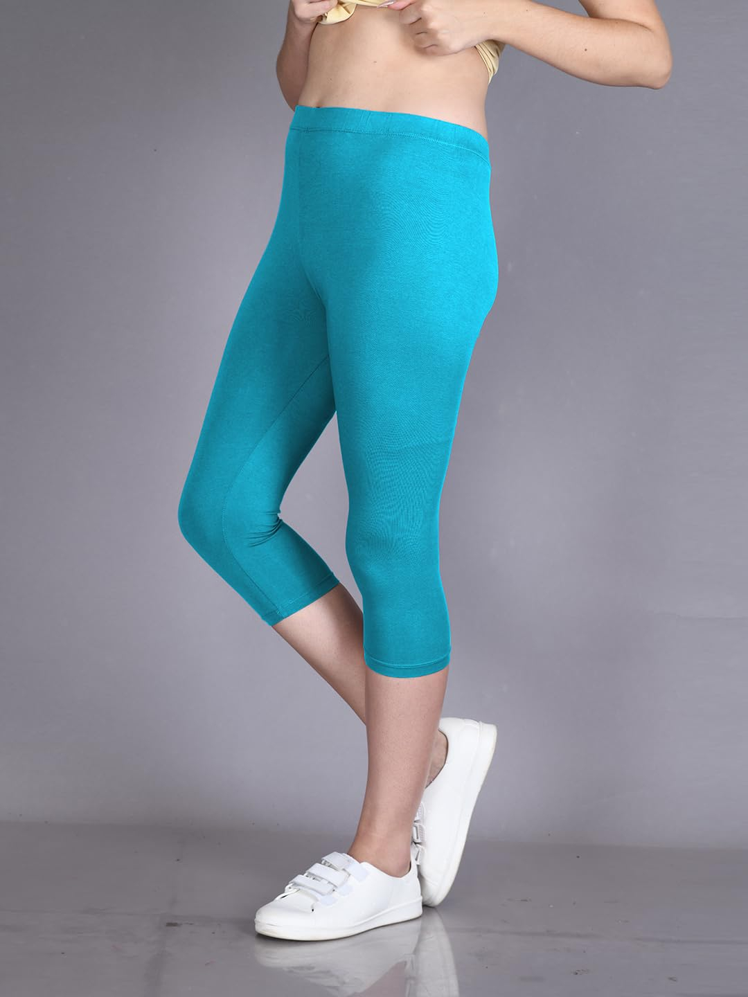 Lyra Women's High-Rise Cotton Capri Leggings - Image 157