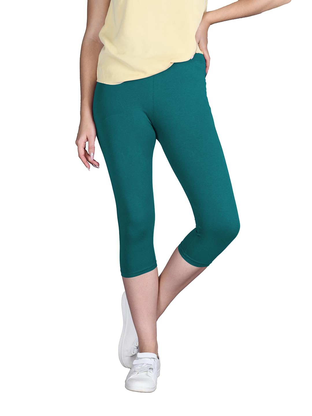 Lyra Women's High-Rise Cotton Capri Leggings - Image 161