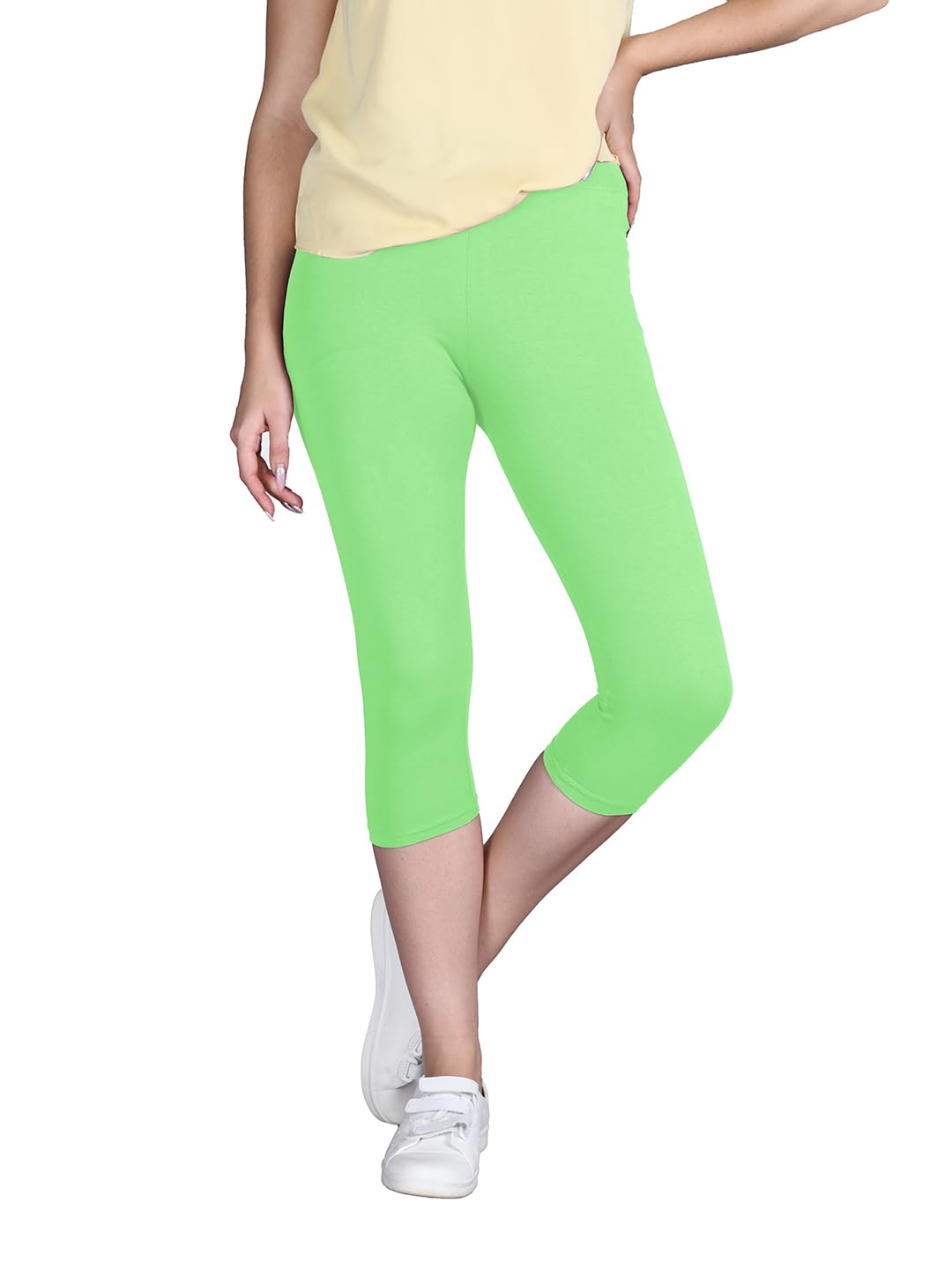 Lyra Women's High-Rise Cotton Capri Leggings - Image 162