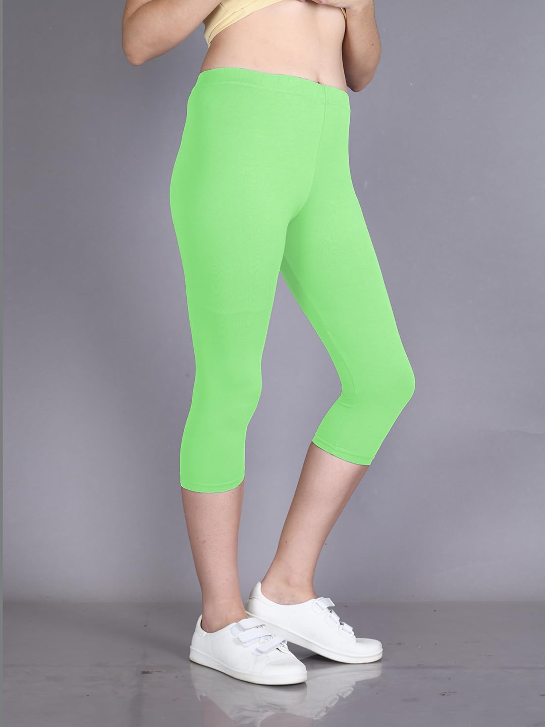 Lyra Women's High-Rise Cotton Capri Leggings - Image 165