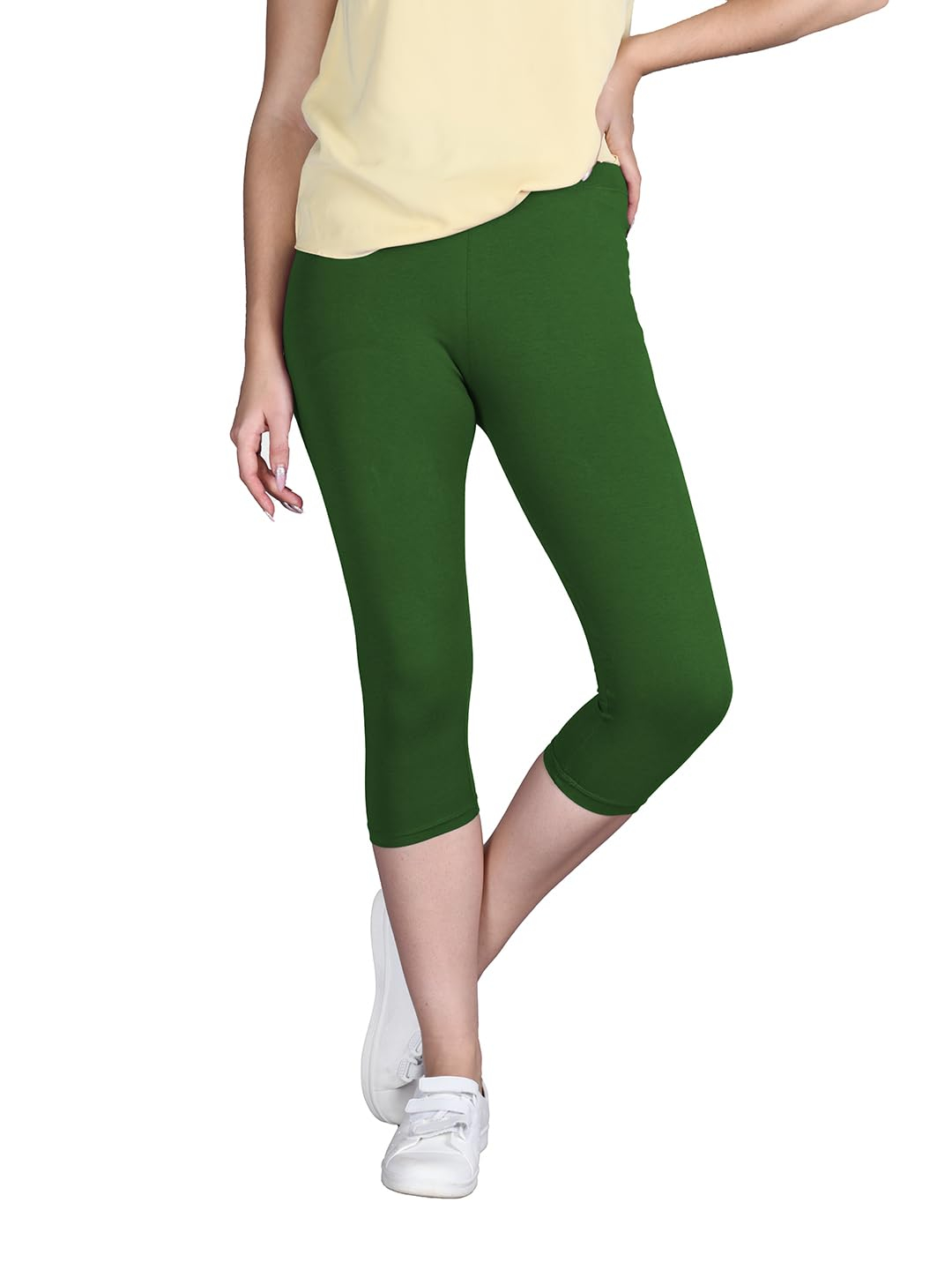 Lyra Women's High-Rise Cotton Capri Leggings - Image 168