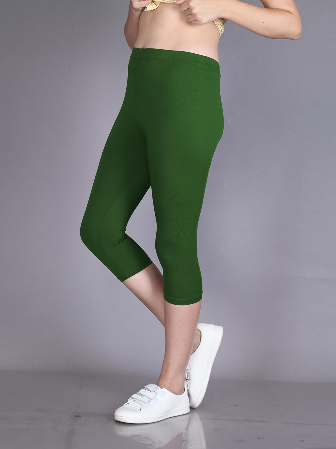 Lyra Women's High-Rise Cotton Capri Leggings - Image 170
