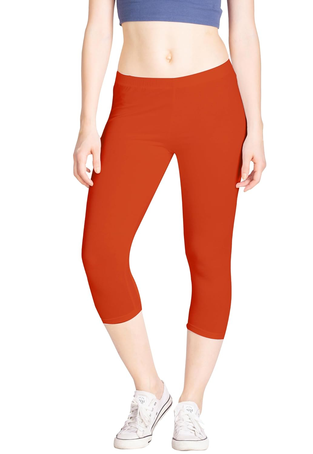 Lyra Women's High-Rise Cotton Capri Leggings - Image 174