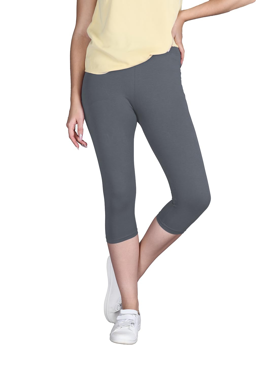 Lyra Women's High-Rise Cotton Capri Leggings - Image 175