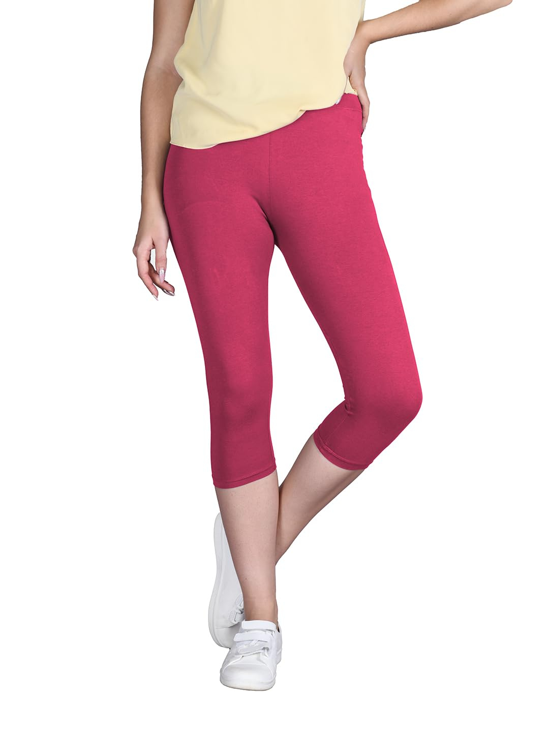 Lyra Women's High-Rise Cotton Capri Leggings - Image 176