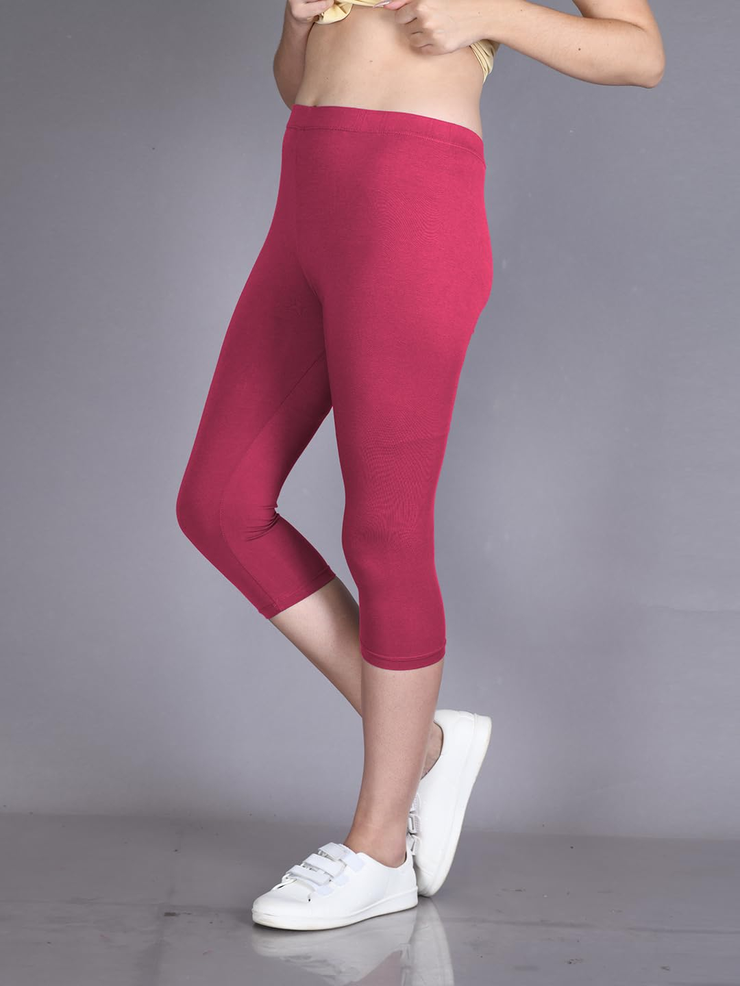 Lyra Women's High-Rise Cotton Capri Leggings - Image 178