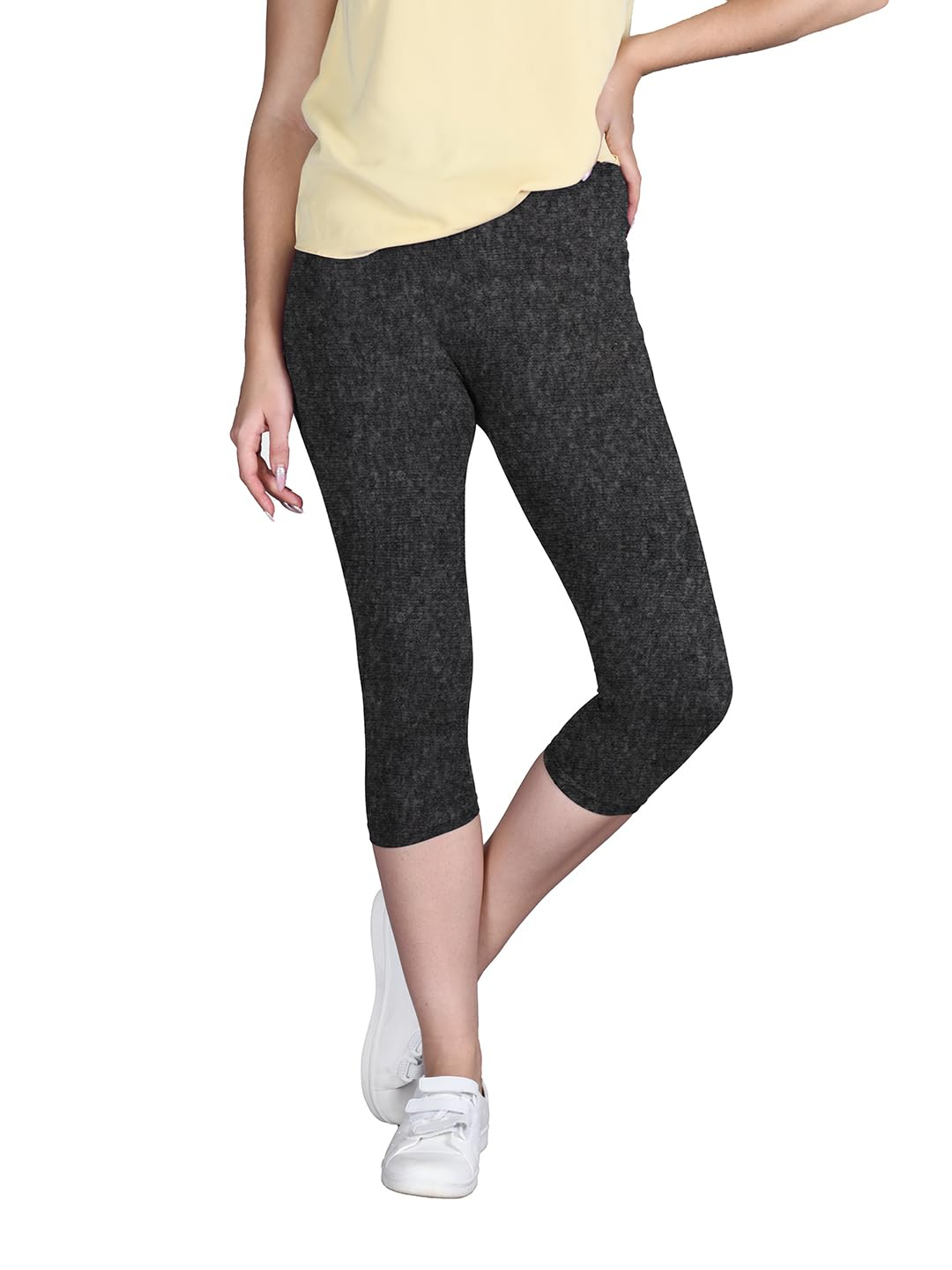 Lyra Women's High-Rise Cotton Capri Leggings - Image 182